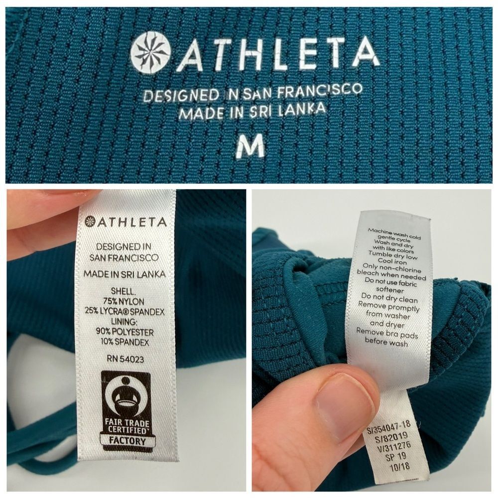 Athleta Hyper Focused Strappy Back Sports Bra in Teal | Medium - Picture 7 of 7